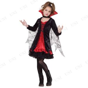 コスプレ 仮装 衣装 ハロウィン コスチューム キッズ レースバンパイア 子供用 M｜party-honpo