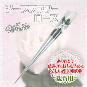 観賞用ソープフラワー ローズ 一輪 ホワイト