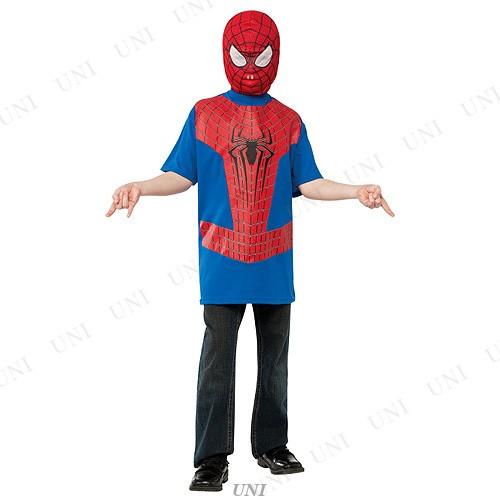 コスプレ 仮装 スパイダーマンTシャツ 子供用 M (マスク付き) アメコミ映画 仮装・コスプレ衣装...
