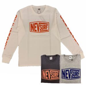 NEV SURF 胸ロゴプリント長袖Ｔシャツ[Ｍ−ＬＬ]　メンズ/Ｔシャツ/長袖/ロンＴ/ＮＥＶ/ネブ/白/ホワイト/紺/ネイビー/黒/ブラック/サーフブランド｜partyhouse702