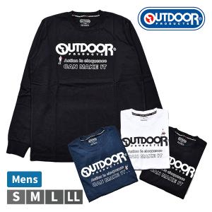 OUTDOOR PRODUCTS ロンT 長袖 Tシャツ トップス メンズ 紳士 ロゴ プリント アウトドア プロダクツ 綿100％ 天竺 クルーネック S-LL C5521E 【1点までメール便可