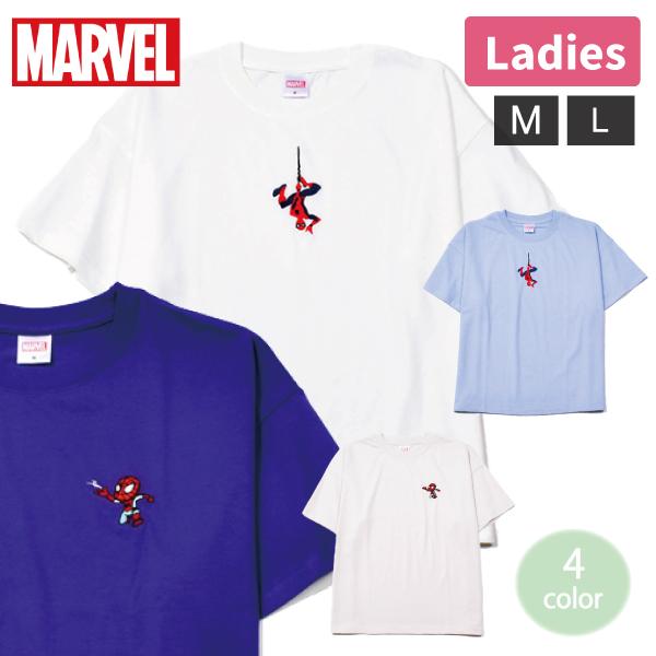 MARVEL マーベル M L  レディース 婦人 Tシャツ スパイダーマン 映画 キャラクター 白...