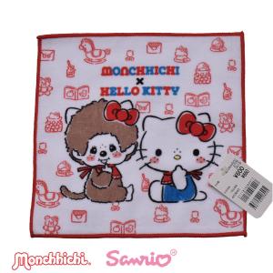 ミニタオル モンチッチ サンリオ ハローキティ コラボ  monchhichi 綿100％ 平成レトロ ハンドタオル ハンカチ プレゼント 【6点までメール便可】｜パーティハウスヤフー店