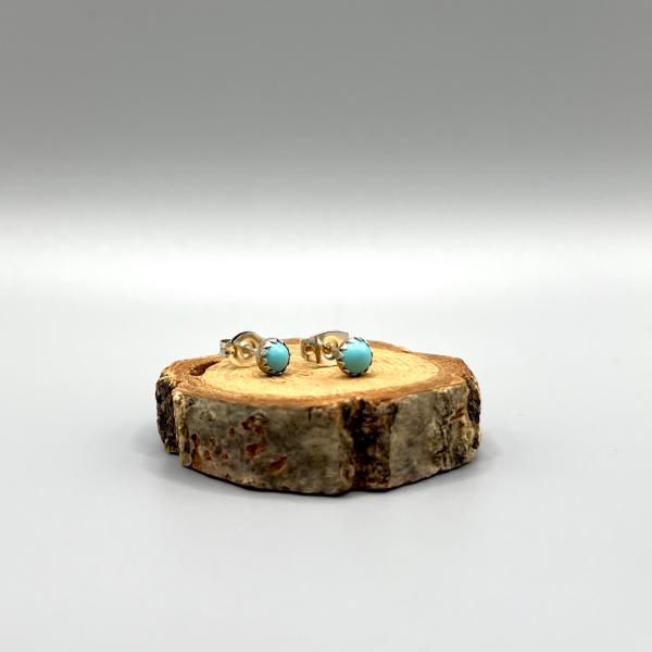 ドットターコイズピアス　インディアンジュエリー/ネイティブアメリカン/ナバホ族/シルバーピアス