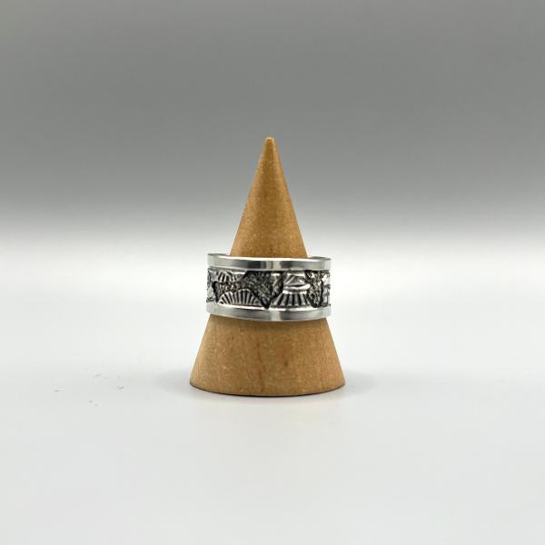 ストーリーテラーデザインリング　インディアンジュエリー/ネイティブアメリカン/ナバホ族/シルバーリン...