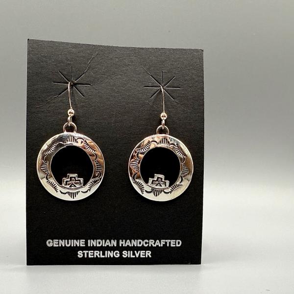 ラウンドシルバーピアス　インディアンジュエリー/ネイティブアメリカン/ナバホ族/シルバーピアス