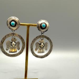 インディアンジュエリー ターコイズ コンチョ ナジャ ピアスINDIAN