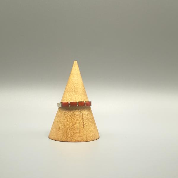 コラール珊瑚のリング　インディアンジュエリー/ネイティブアメリカン/ナバホ族/シルバーリング/アメカ...