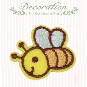 キュートなハチワッペン 蜂デザインアップリケ アイロンワッペン