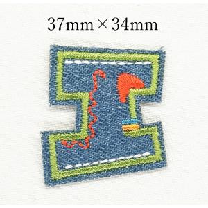 デニム風デザイン アルファベットワッペン アル...の詳細画像2