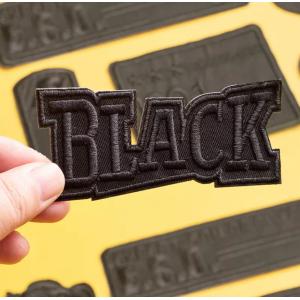 ブラックワッペン アップリケ 大きい 刺繍 シ...の詳細画像3