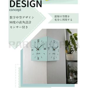 掛け時計 おしゃれ 掛け時計 両面コーナー サ...の詳細画像2