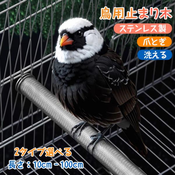 鳥用 止まり木 ステンレス製 鳥用 止まり木 爪とぎ やすり インコ 文鳥 オウム くちばし ステン...