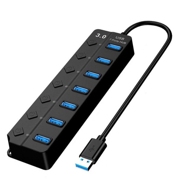 USB ハブ 7ポート USB3.0 ケーブル USB Hub 独立スイッチ付き バスパワー USB...