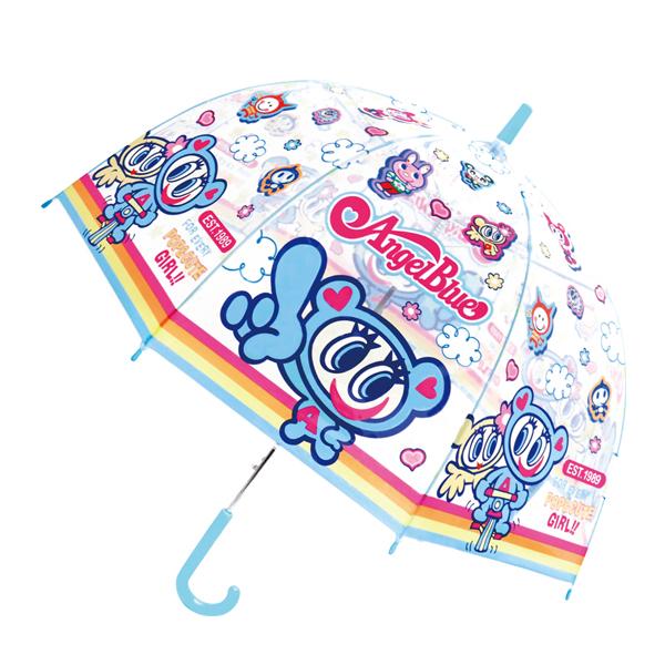 32528 子供ビニール傘 エンジェルブルー 55cm angelblue 長傘 雨 梅雨 レイン ...