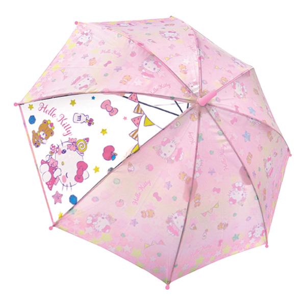 70168 キッズ傘 50cm ハローキティ ミラクル 長傘 ワンタッチタイプ ジャンプ SANRI...