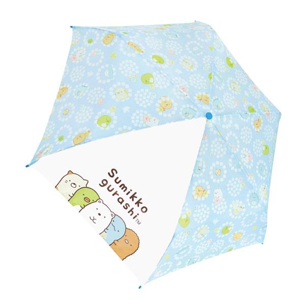 90419 Js キャラクター折畳傘 すみっコぐらし フラワーパターン 53cm 折りたたみ傘 折り...