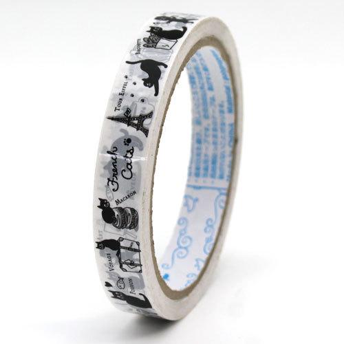 d-tape デコレーションミニテープ フィルム パリのフレンチキャッツ OPP ネコ