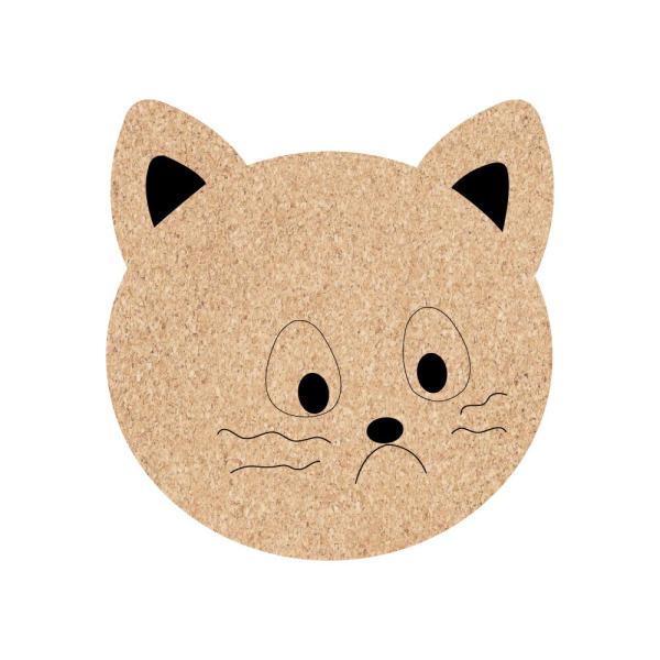 ダイカットコルクコースター フレンチキャッツ下向 ナチュラル感のある