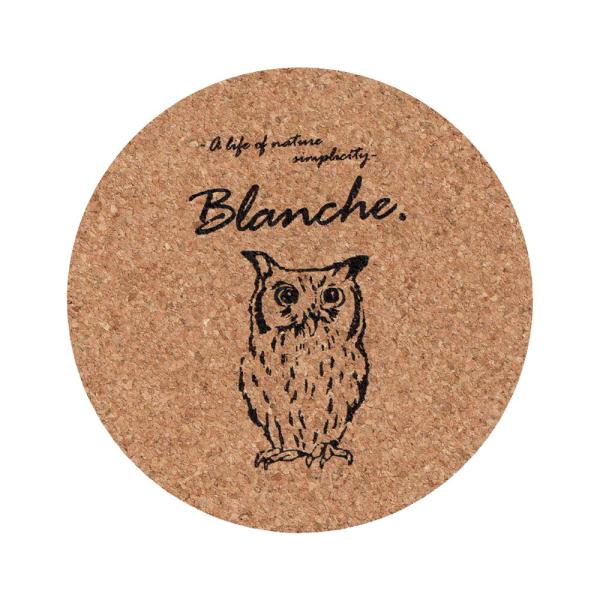 コルク コースター ナチュラル Blanche. コルクコースター ブランシュフクロウ