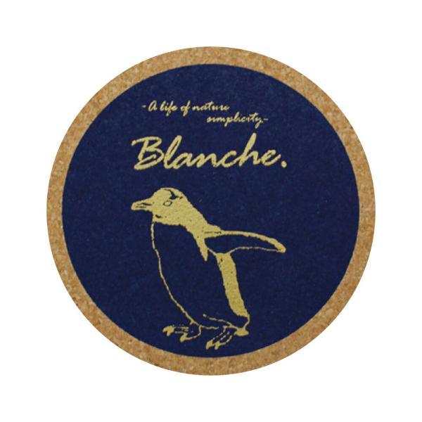 カフェ コーヒー ギフト コルクコースター2色  blanche. ブランシュペンギンGD