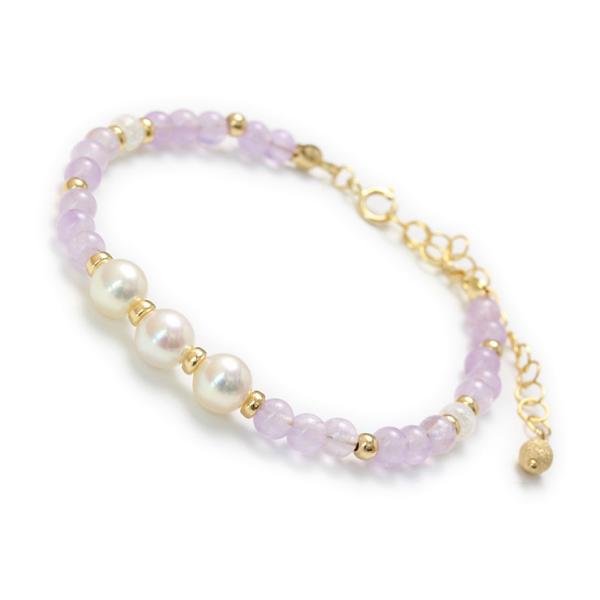 【aco classic】4mmブレスレット アコヤ真珠・ラベンダーアメジスト