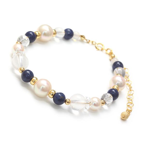 【aco classic】アコヤ真珠・誕生石ブレスレット 9月サファイア
