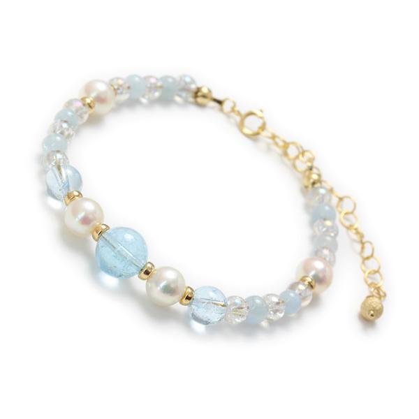 【aco classic】アコヤ真珠・ブルートパーズ ブレスレット