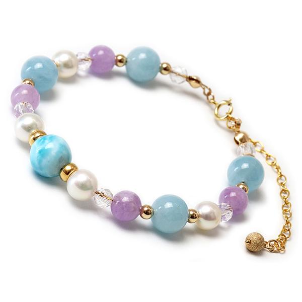 【aco classic】アコヤ真珠・ラリマーSAブレスレット