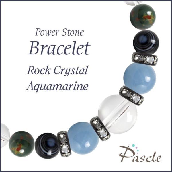 パワーストーン ブレスレット アクアマリン・ブラッドストーン 家庭円満 誕生石 3月 結婚運 安産・...