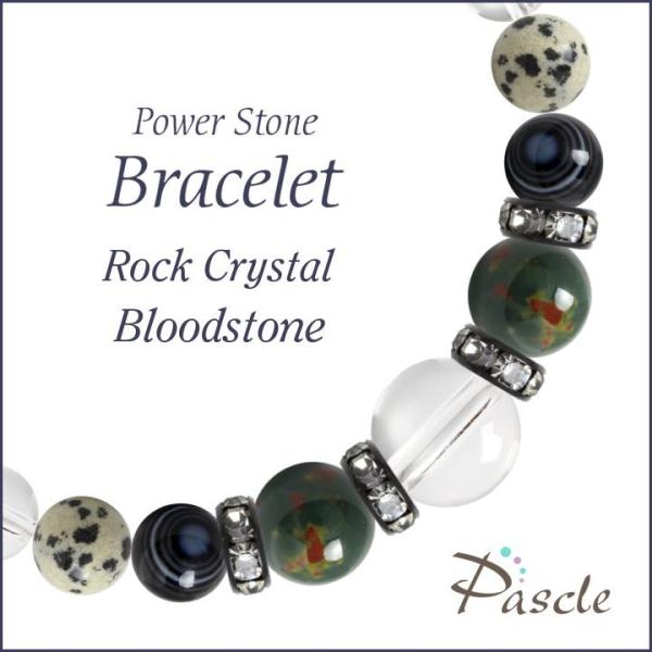 パワーストーン ブレスレット ブラッドストーン・ダルメシアンジャスパー 安産・子宝 仕事運 誕生石 ...