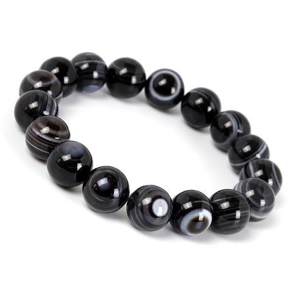 天眼石（アイアゲート）12mm シンプルブレスレット