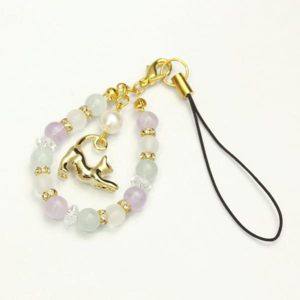 ラベンダーアメジスト・アクアマリン チャームストラップ