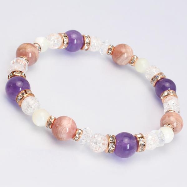 アメジスト・インカローズ デザインブレスレット