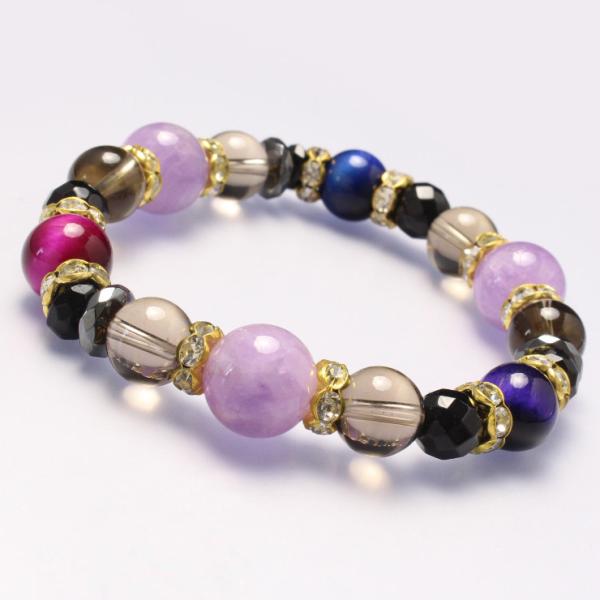 ラベンダーアメジスト・カラータイガーアイ デザインブレスレット