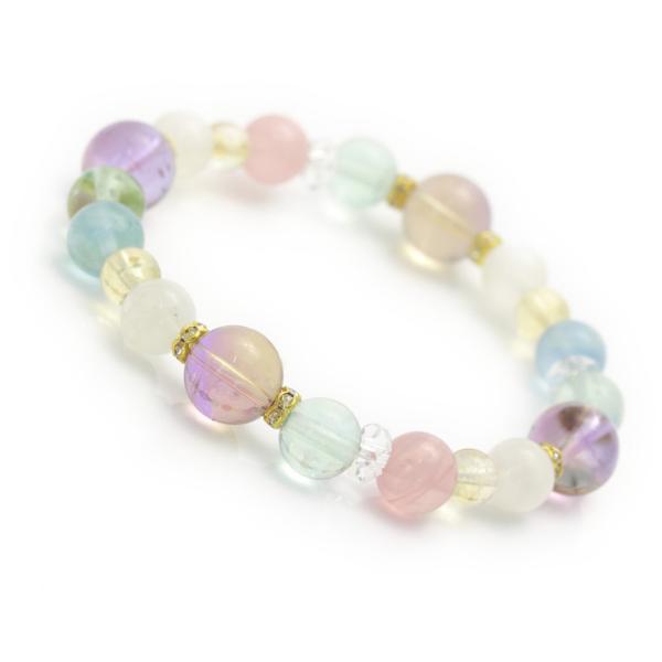 アメトリン・フローライト デザインブレスレット