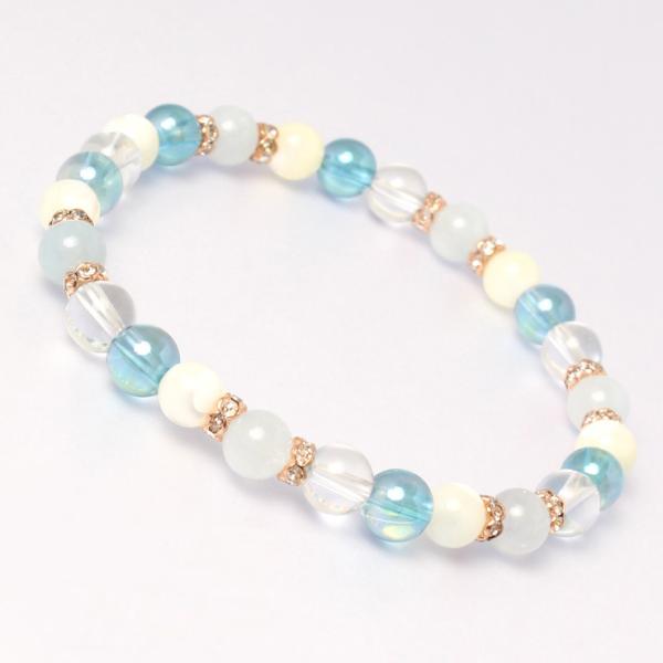 アクアマリン・アクアオーラ デザインブレスレット