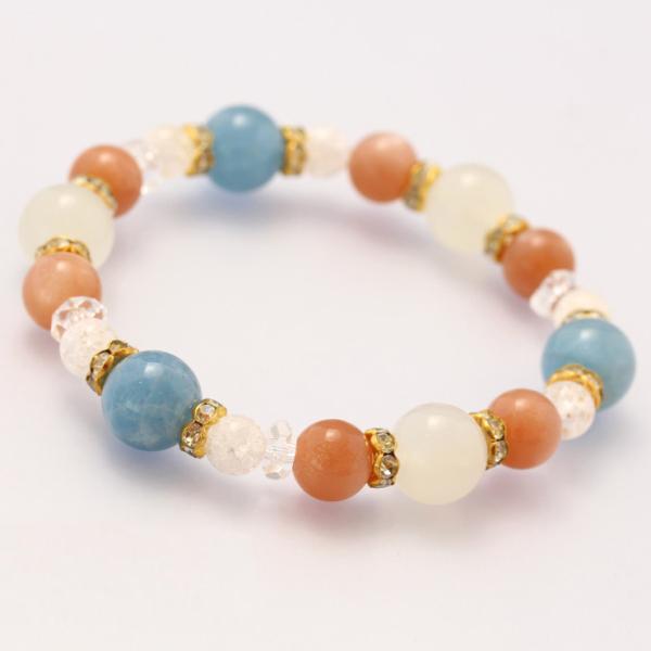 アクアマリン・ムーンストーン デザインブレスレット