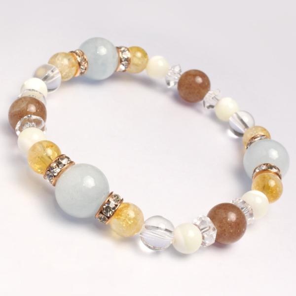 アクアマリン・モスコバイト デザインブレスレット