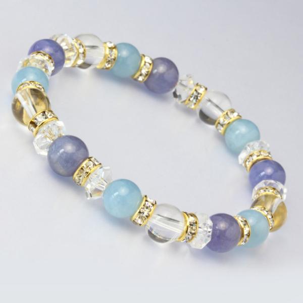 アクアマリン・タンザナイト デザインブレスレット