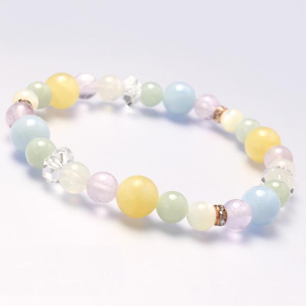 アラゴナイト・アクアマリン デザインブレスレット