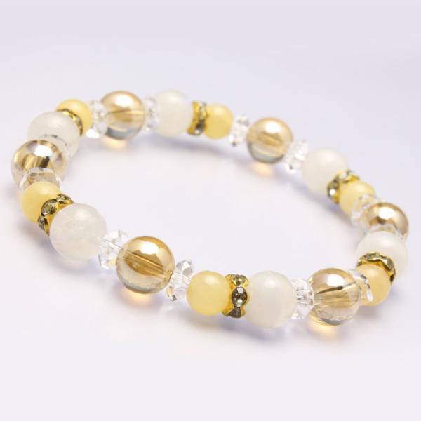 シャンパンカラーオーラ・ブルームーンストーン デザインブレスレット
