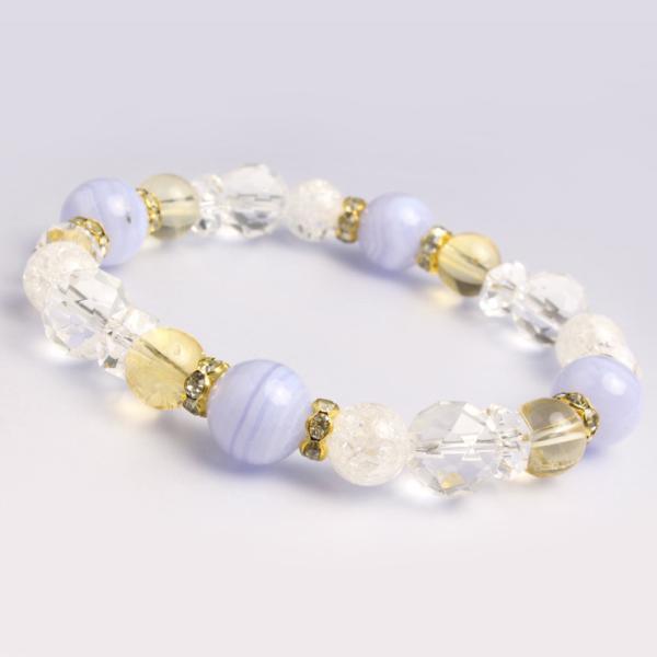 ブルーレースアゲート・シトリン デザインブレスレット