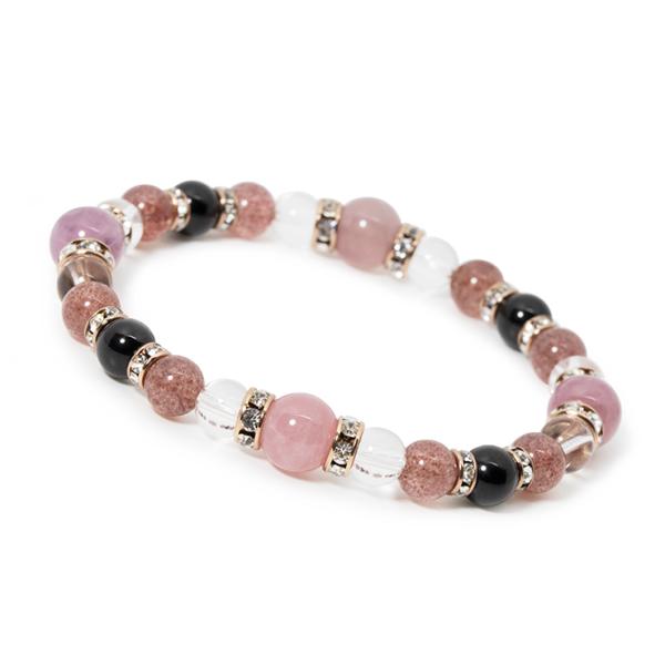 10月誕生石 ディープローズクォーツブレスレット レディース