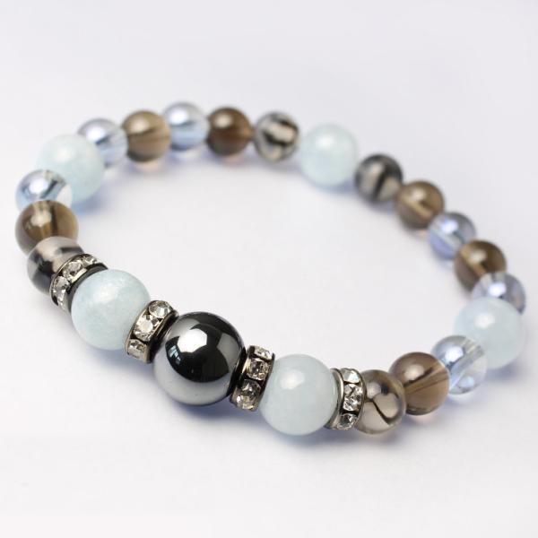 3月誕生石 アクアマリンブレスレット メンズ