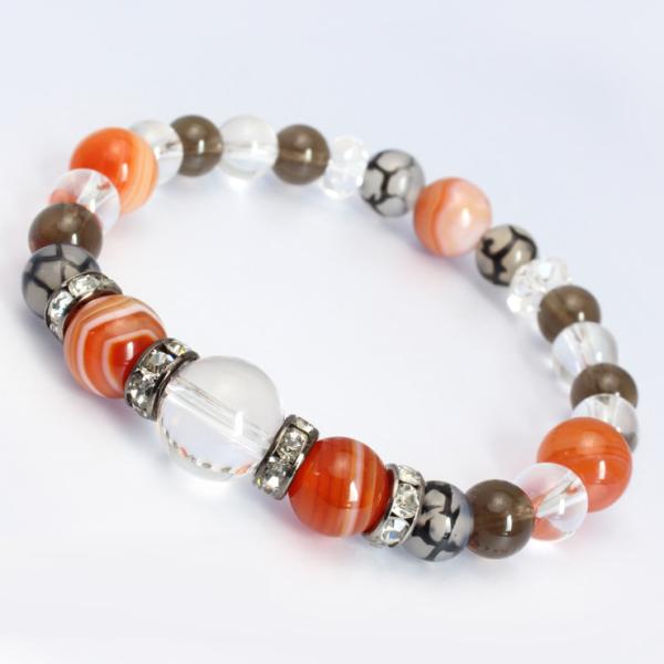 8月誕生石 サードオニキスブレスレット メンズ