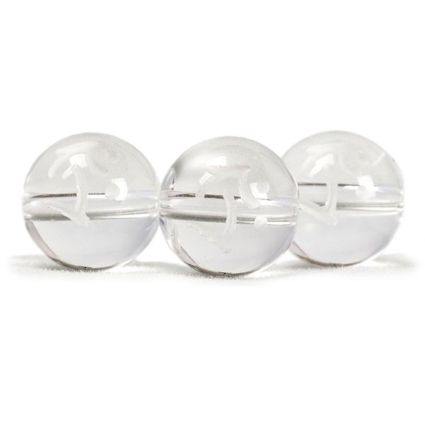 【粒売り/バラ売り】梵字彫刻クリスタル・タラーク 10mm 丑・寅