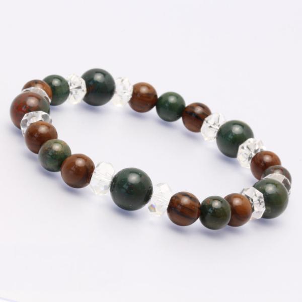 ブラッドストーン・マホガニーオブシディアン デザインブレスレット