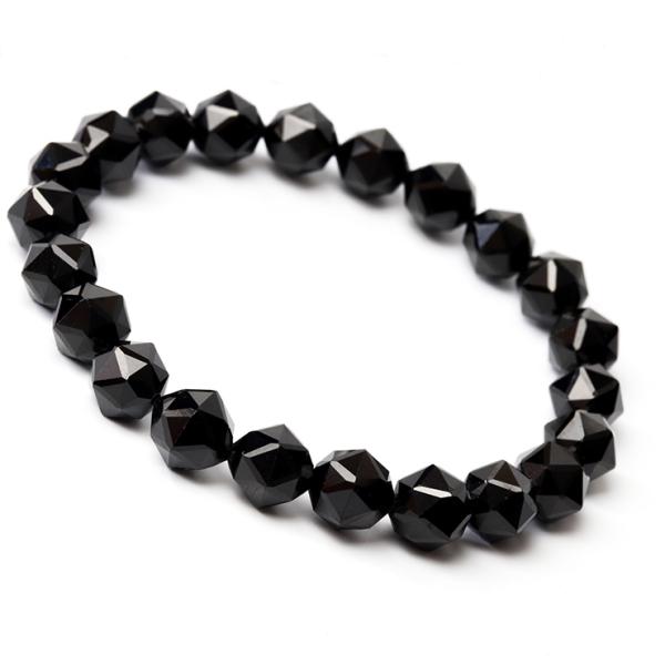 ブラックスピネル10mm シンプルブレスレット