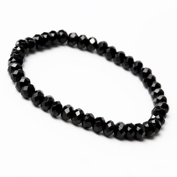 ブラックスピネル（ダイヤカット） シンプルブレスレット